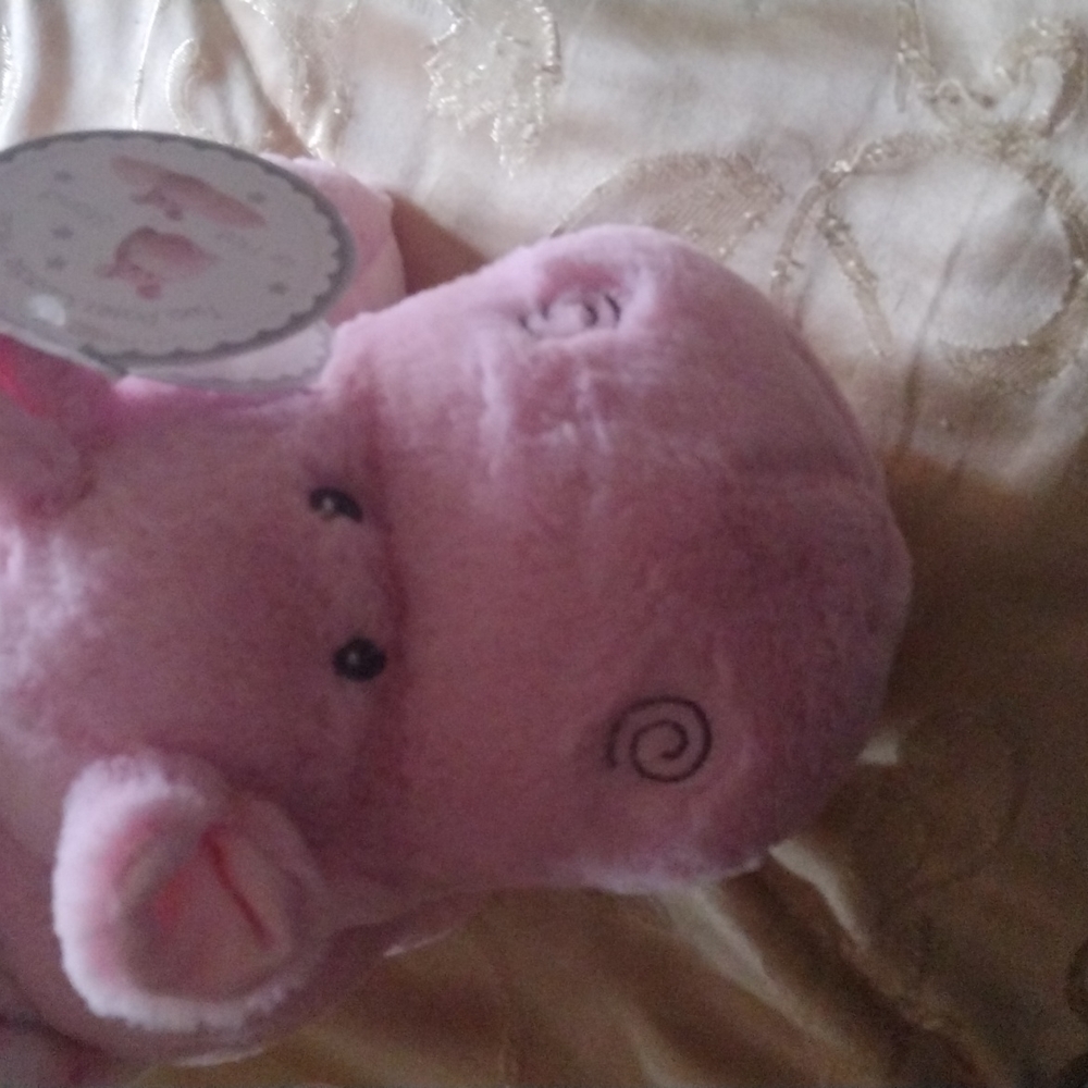 2pc set cuddle pillow and baby blanket hippopotamus